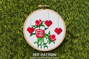 Red Rose Cross Stitch Chart