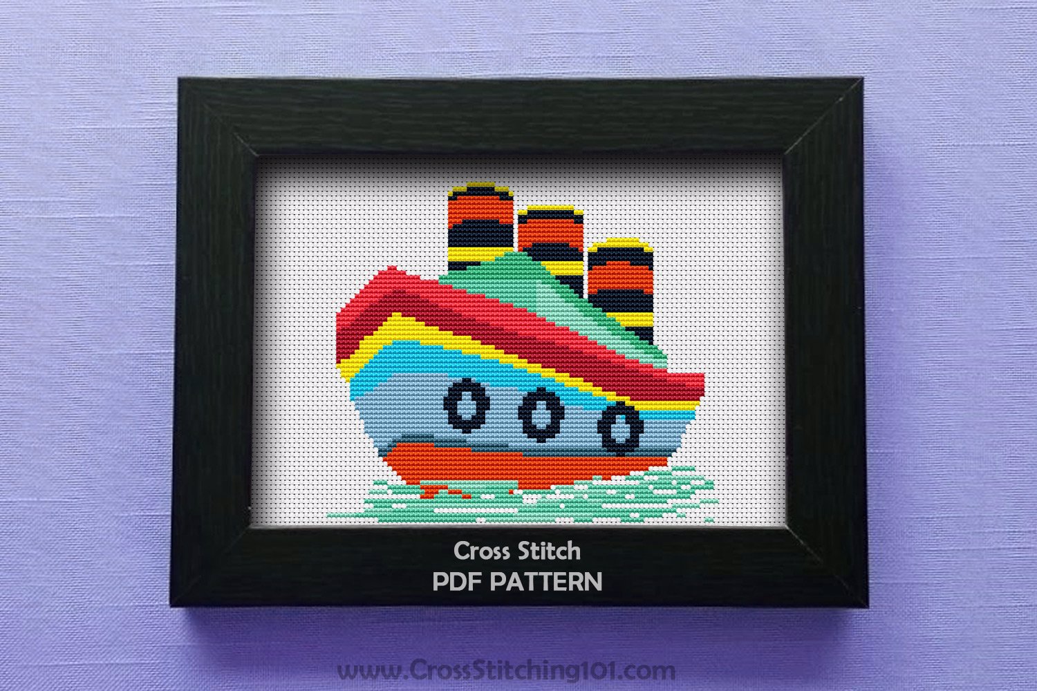 Steamship Cross Stitch Design