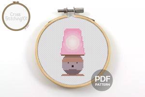 Bedside Lamp Cross Stitch Pattern