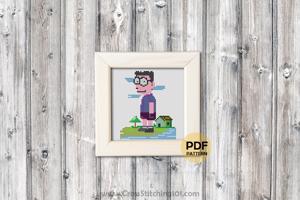 Sad Boy Cartoon Cross Stitch Pattern