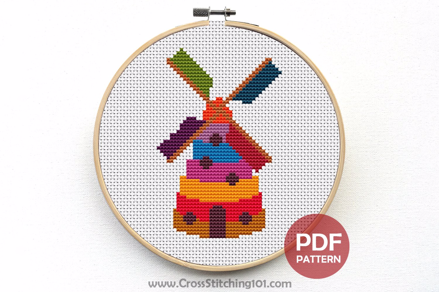 Wind Mill Cross Stitch Pattern