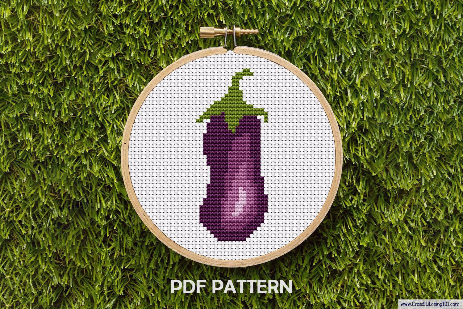 Brinjal Cross Stitch Pattern