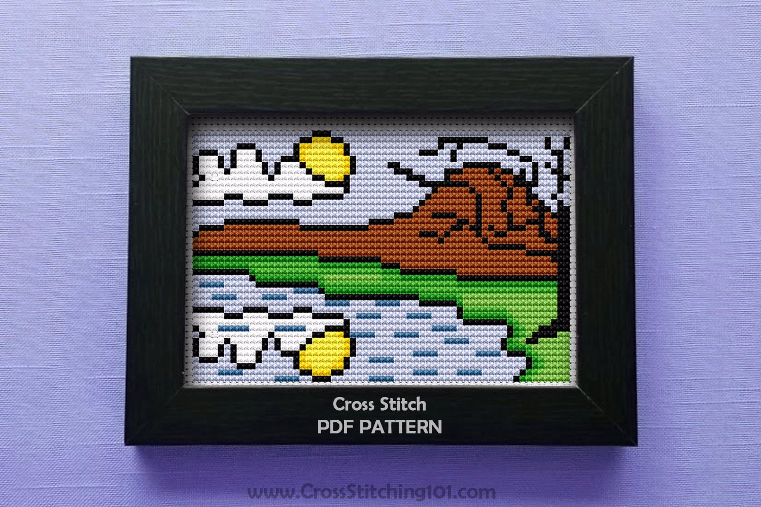 Halloween Lake Cross Stitch Design 