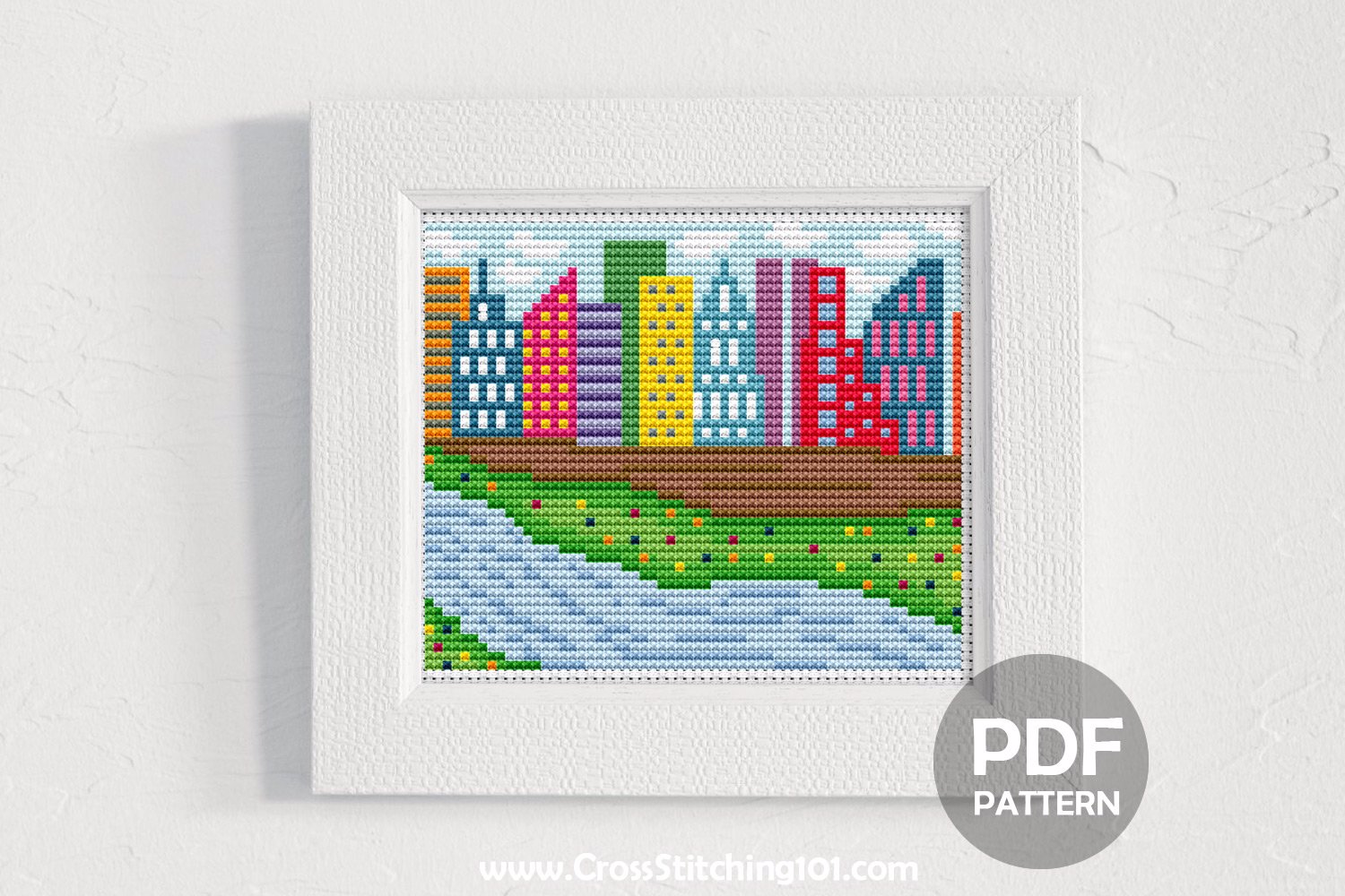 Lake Town Cross Stitch Pattern