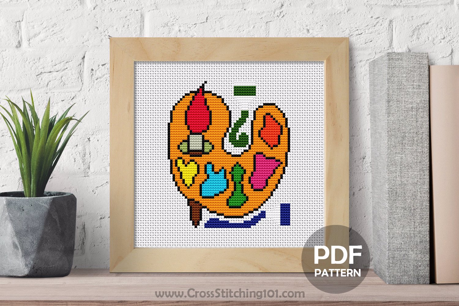 Painting Palette Cross Stitch PDF