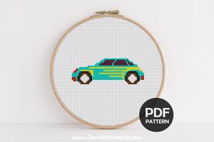 Sports Car Cross Stitch Pattern