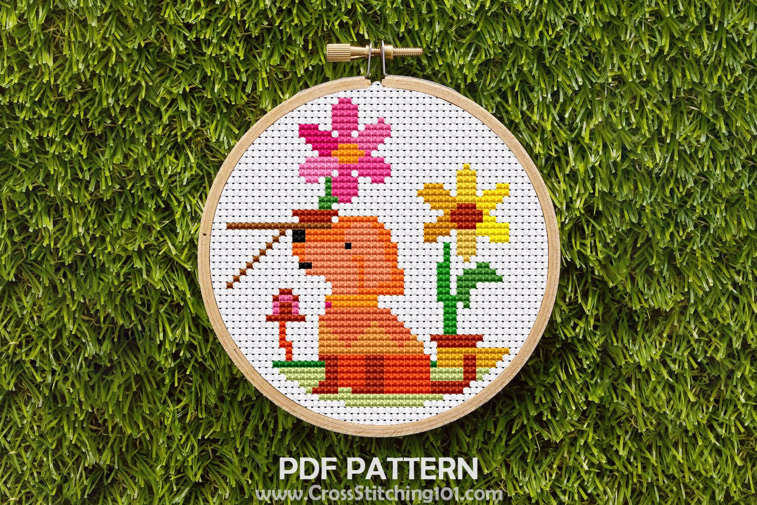 Puppy Dog Sitting CrossStitch Pattern