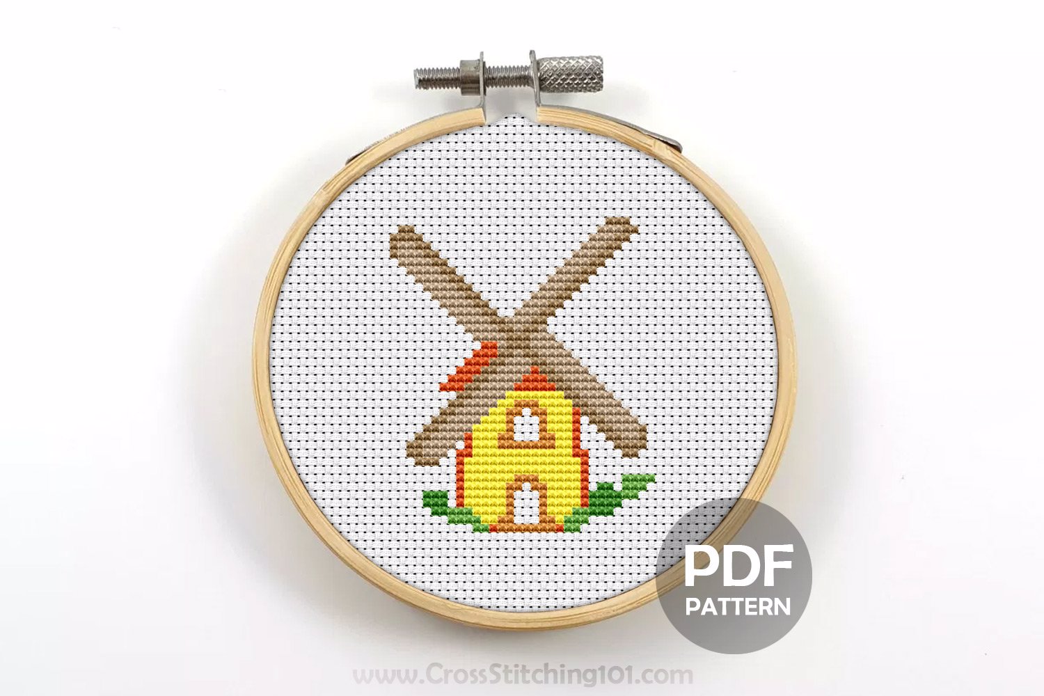 Big Windmill on Countryside Cross Stitch Design