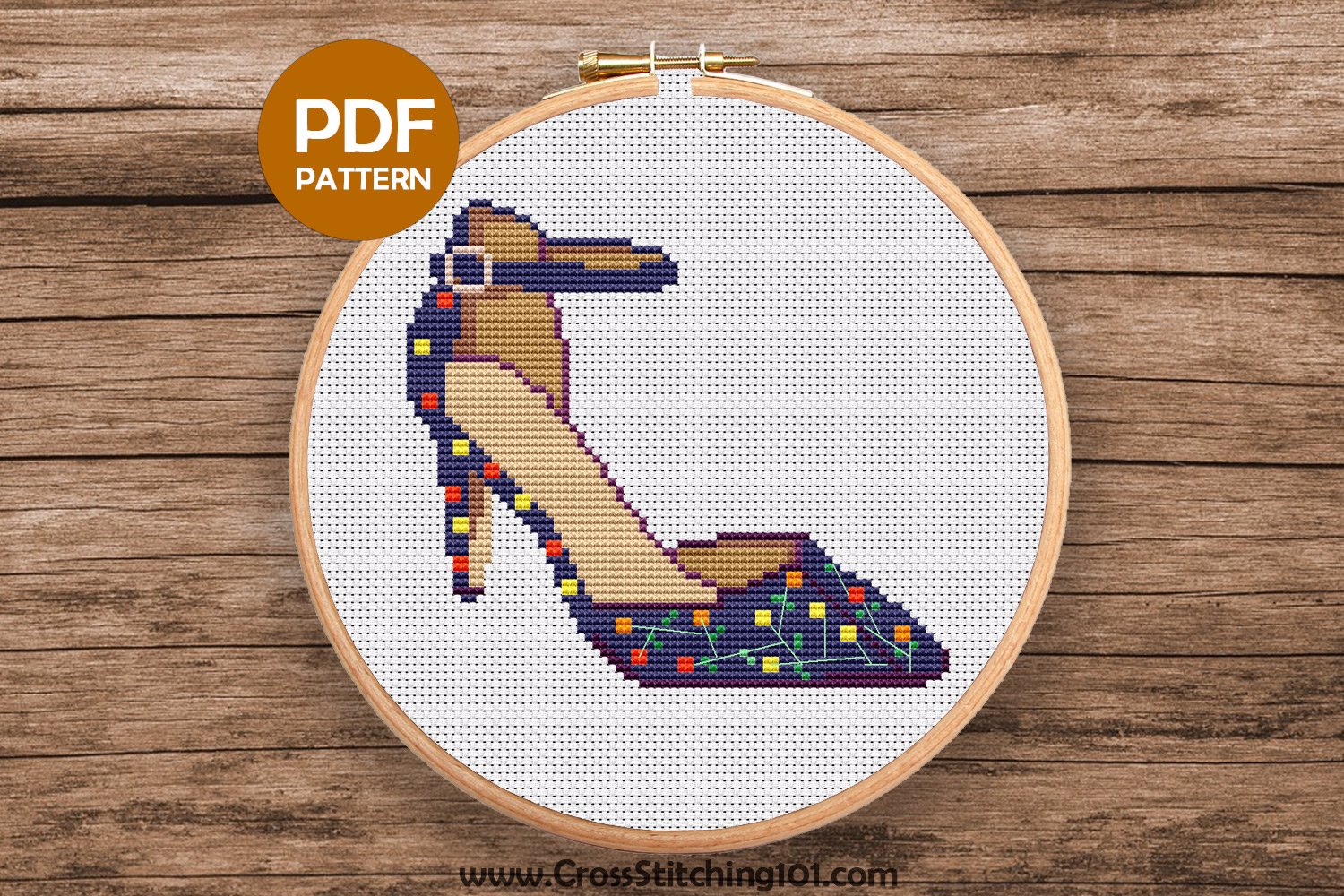 Blue Strap Heels Cross Stitch Chart