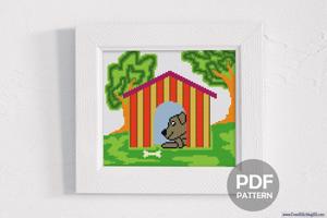 Dog n House Cross Stitch Pattern