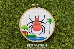 Spider Halloween Cross Stitch Chart