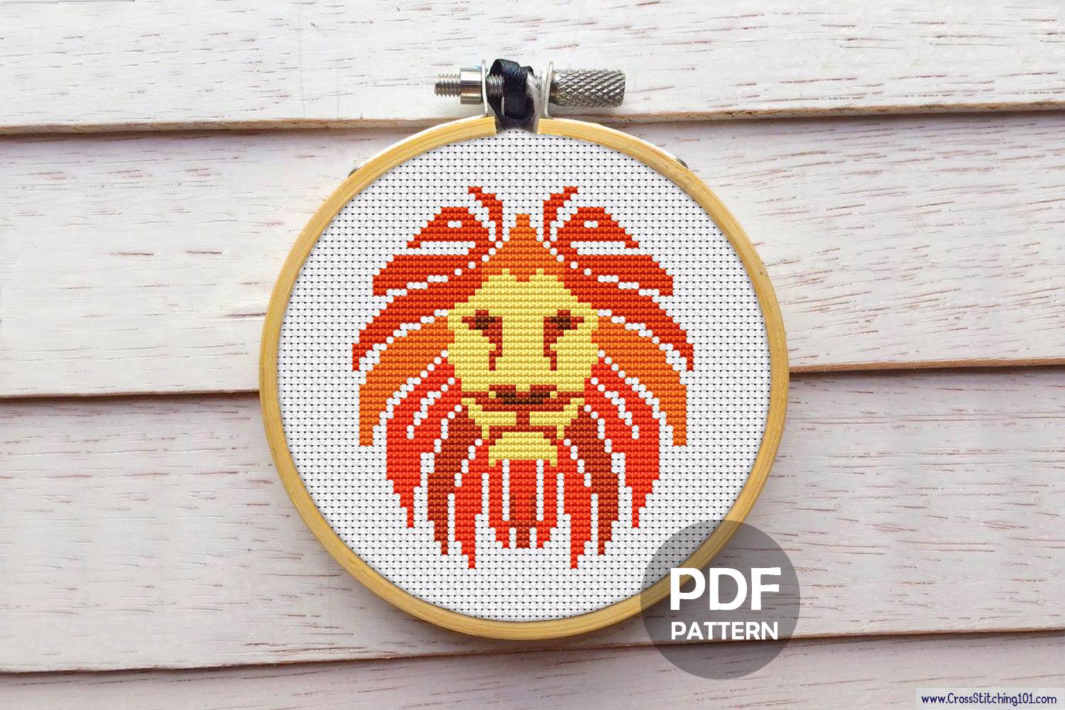 African Lion Cross Stitch Pattern