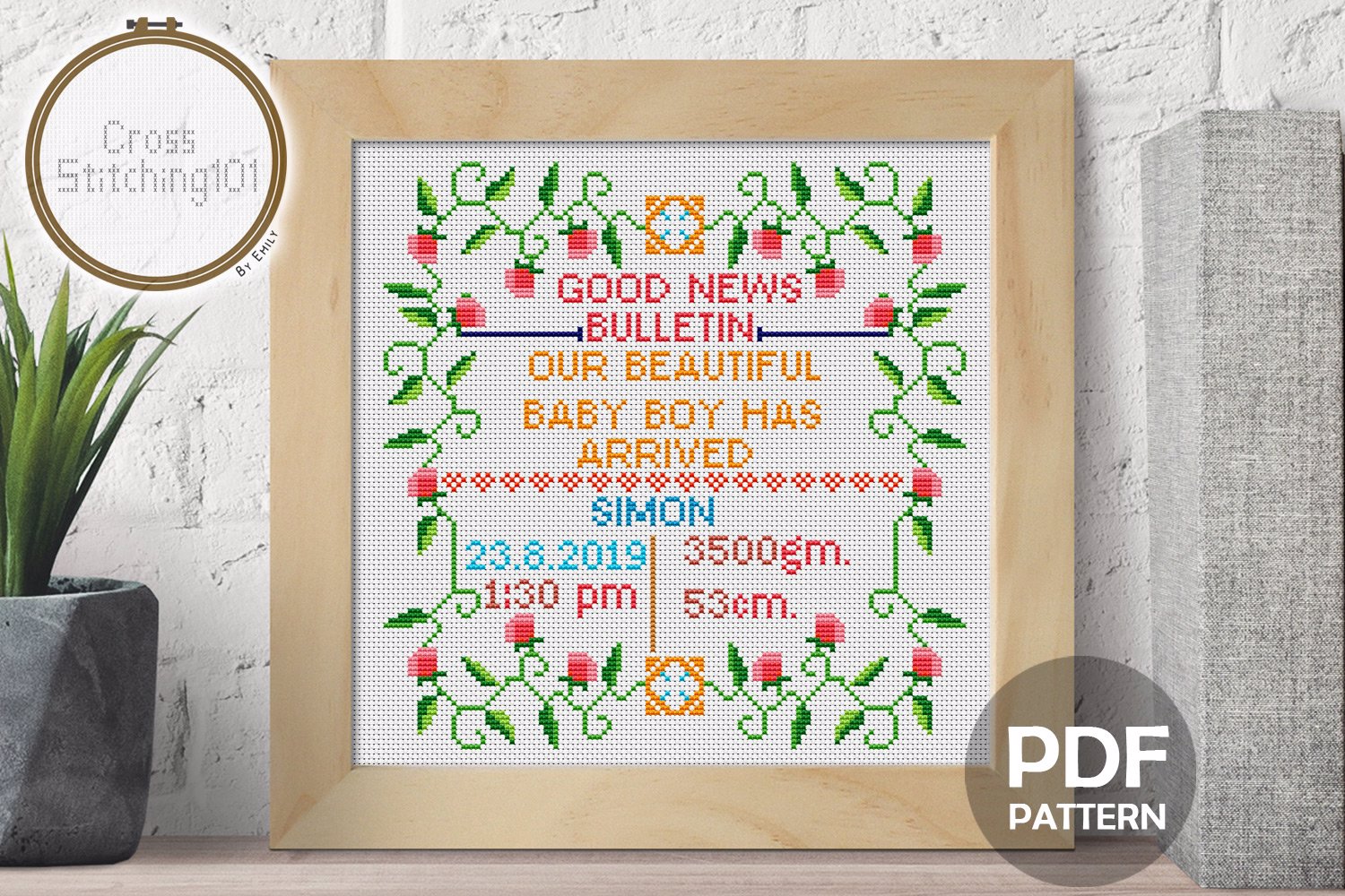 Birth Announcement Template-10 Cross Stitch Chart