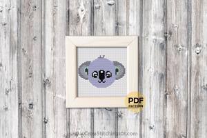 Cartoon Koala Face CrossStitch Pattern