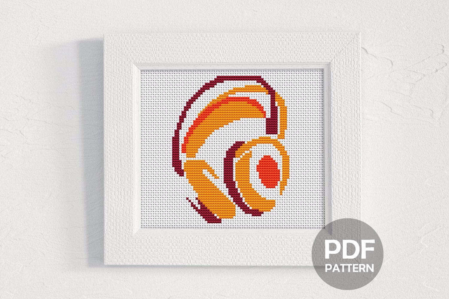 Headphones Cross Stitch Pattern