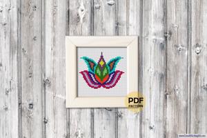 Lotus Cross Stitch Design