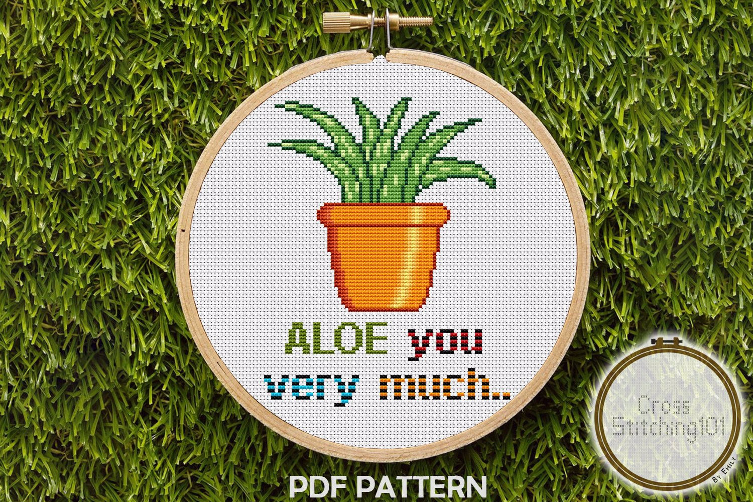 Aloe You Very Much Cross Stitch Design