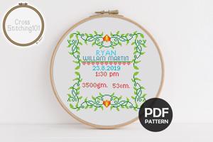 Birth Announcement Template-18 Cross Stitch Design