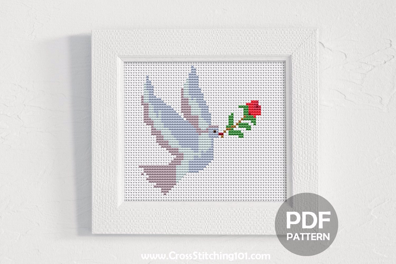 Dove With Folwer CrossStitch Design