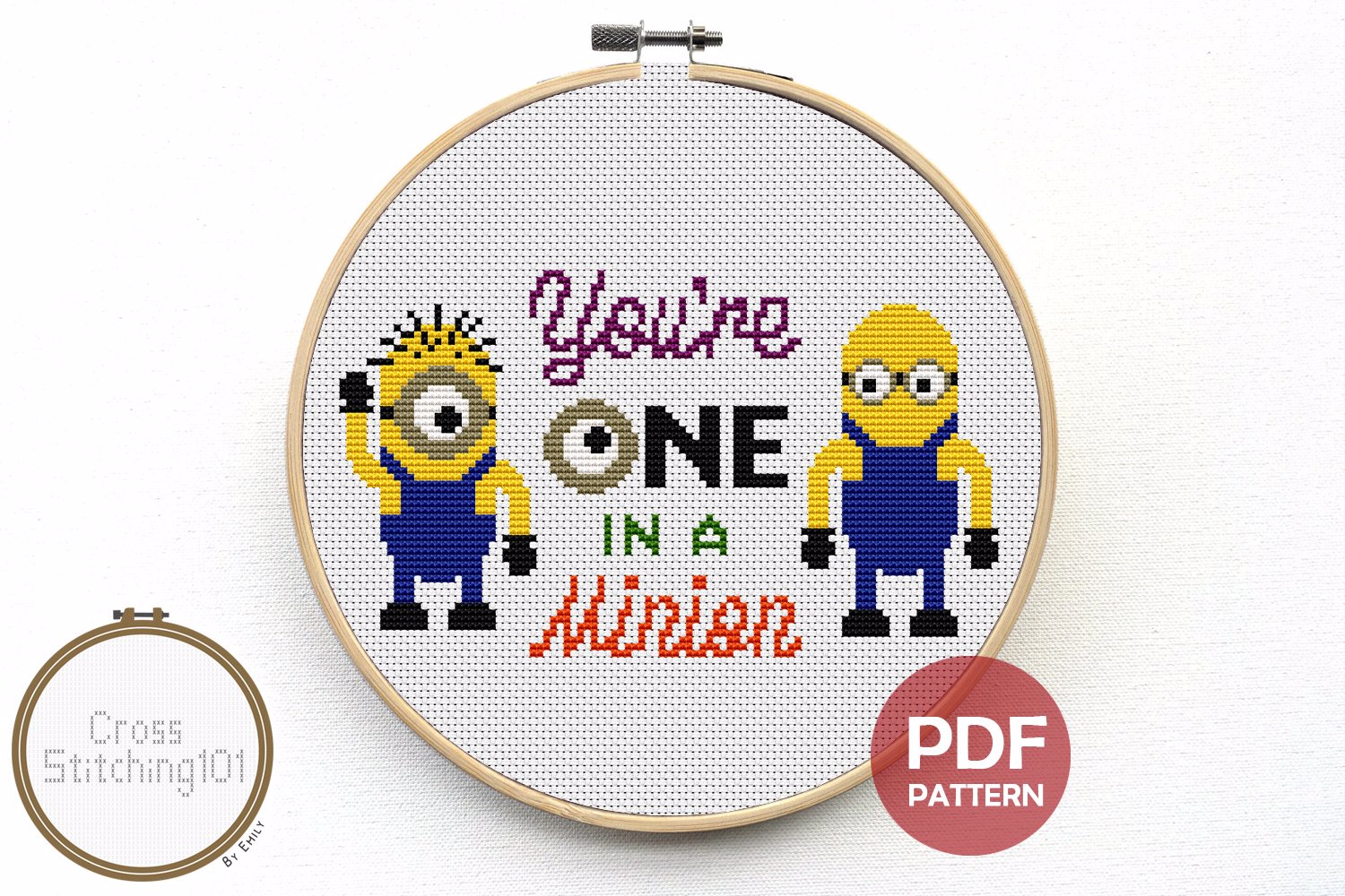 You're One In A Minion Cross Stitch Pattern