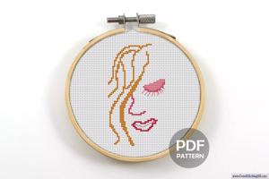 Abstract Woman Cross Stitch Pattern