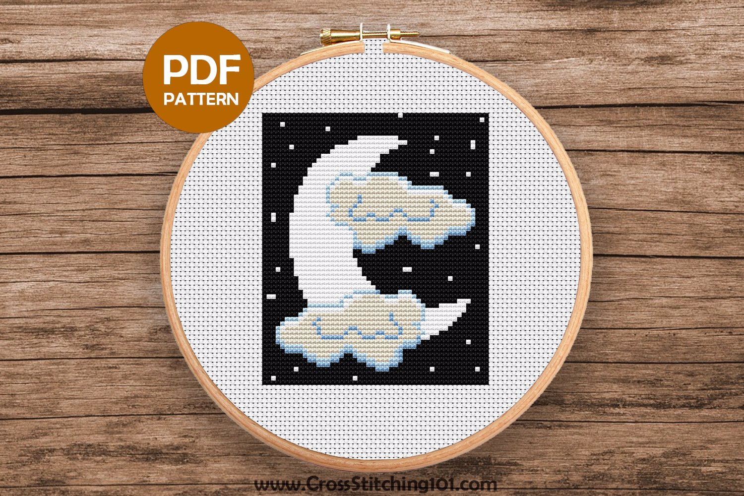 Night Moon Cross Stitch Chart