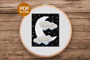 Night Moon Cross Stitch Chart