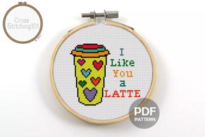 I Like you a Latte Cross Stitch Chart