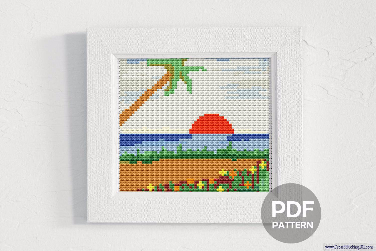 Sunset Scene Cross Stitch PDF