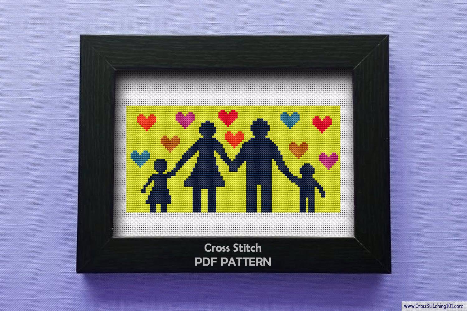 Happy Family Cross Stitch Pattern