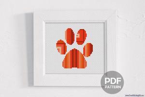 Paw Foot Pattern Cross Stitch Pattern