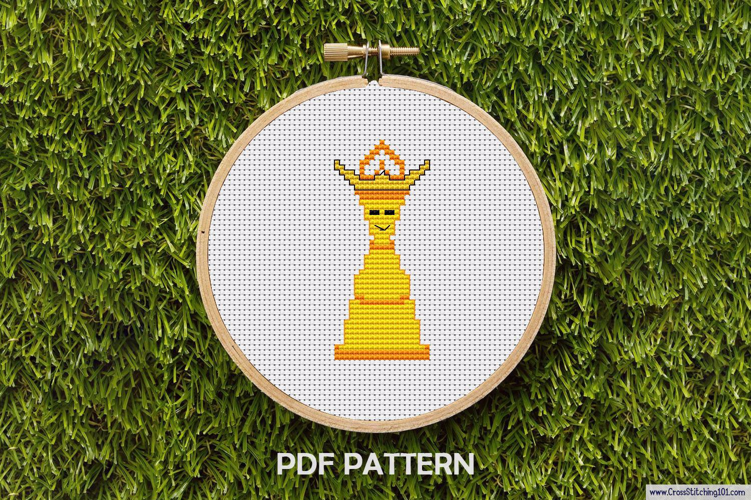 Cartoon Chess Piece King Cross Stitch Pattern