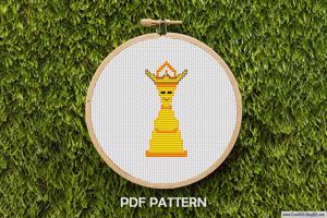 Cartoon Chess Piece King Cross Stitch Pattern