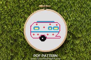 Camper Trailer Cross Stitch Design