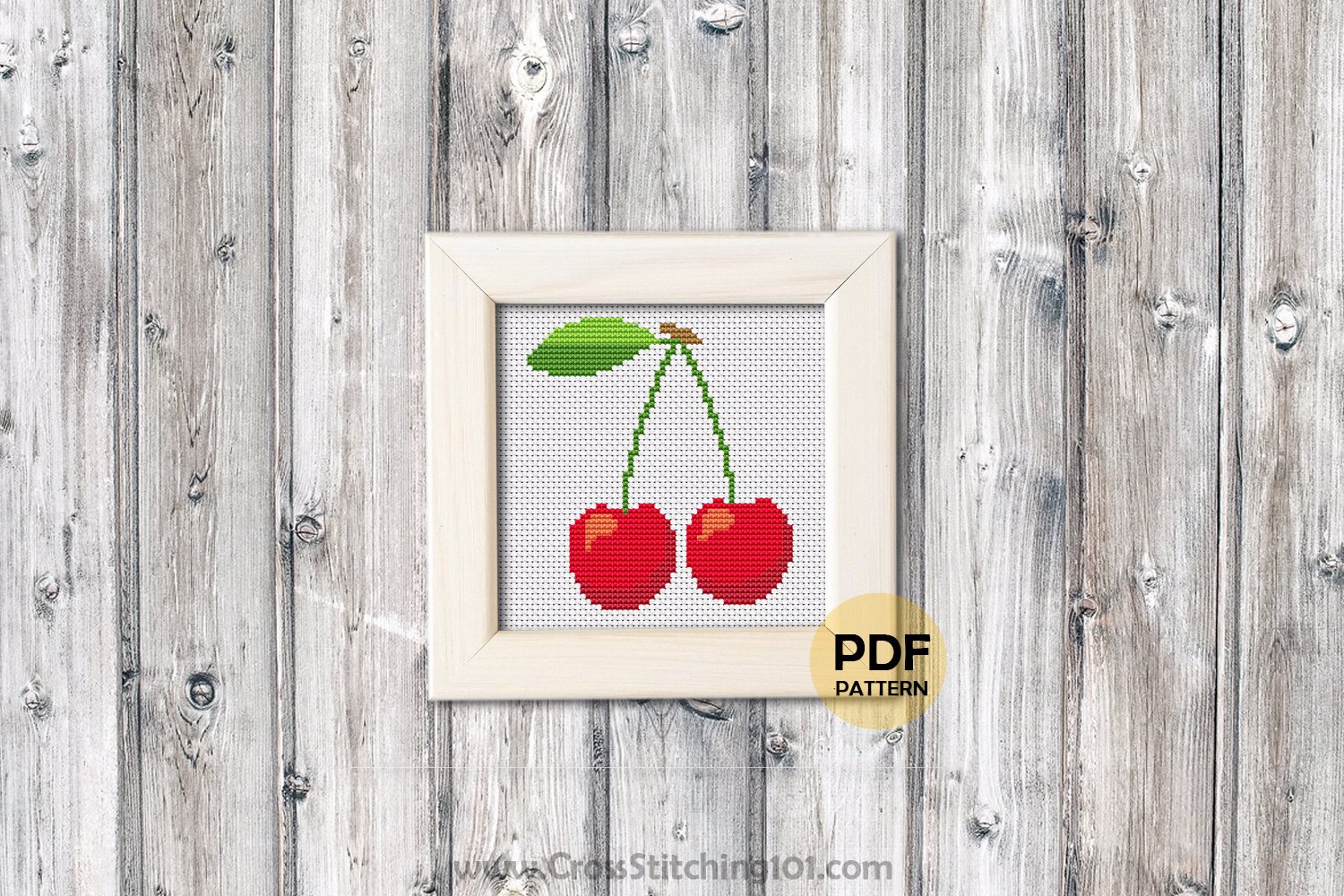 Red Cherry Cross Stitch Pattern