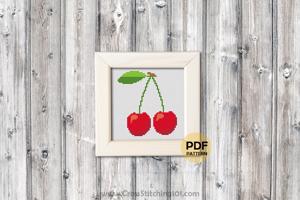 Red Cherry Cross Stitch Pattern