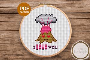 I Lava You Cross Stitch Pattern