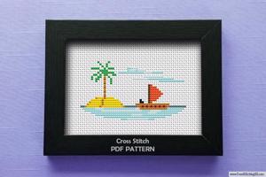 Beach Scene Cross Stitch Pattern