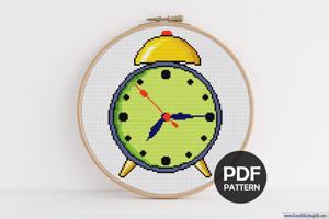 Alarm Clock Cross Stitch Design