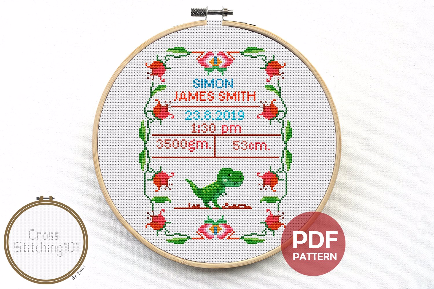 Birth Announcement Template-12 Cross Stitch PDF