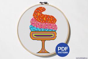 Cup Of IceCream Cross Stitch Chart