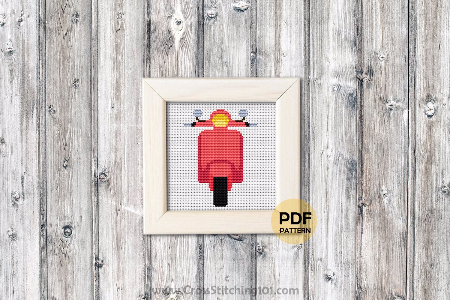 Vintage Vespa Bike Cross Stitch PDF