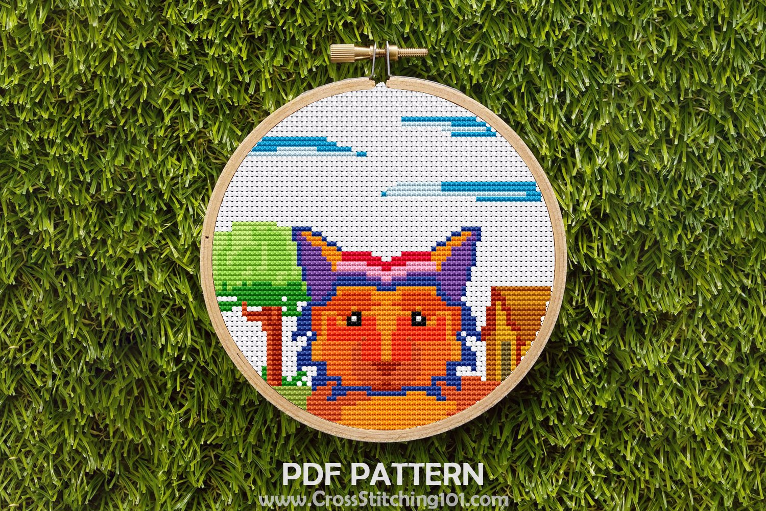 Fox Head Cross Stitch Pattern