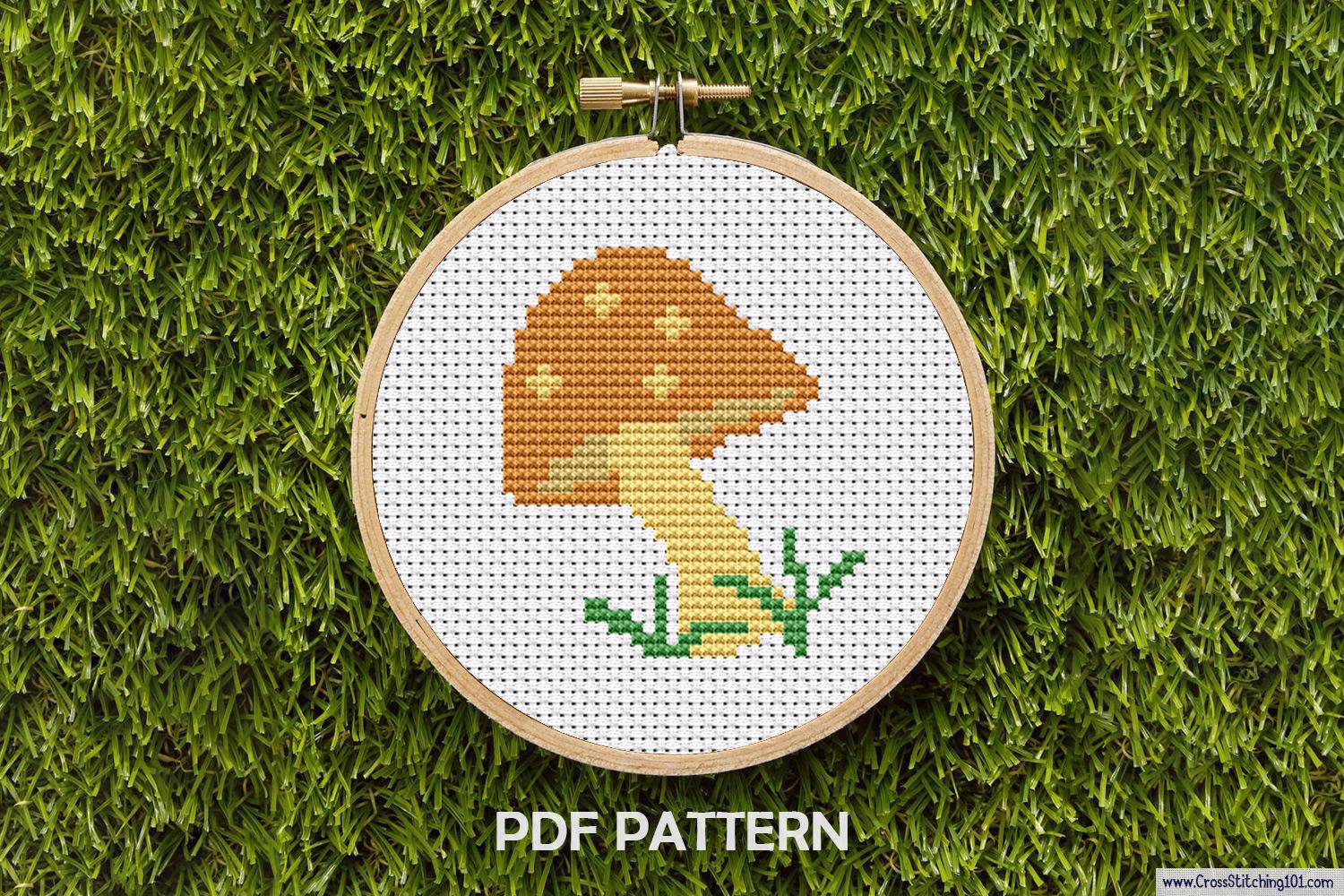 Mushroom Cross Stitch PDF